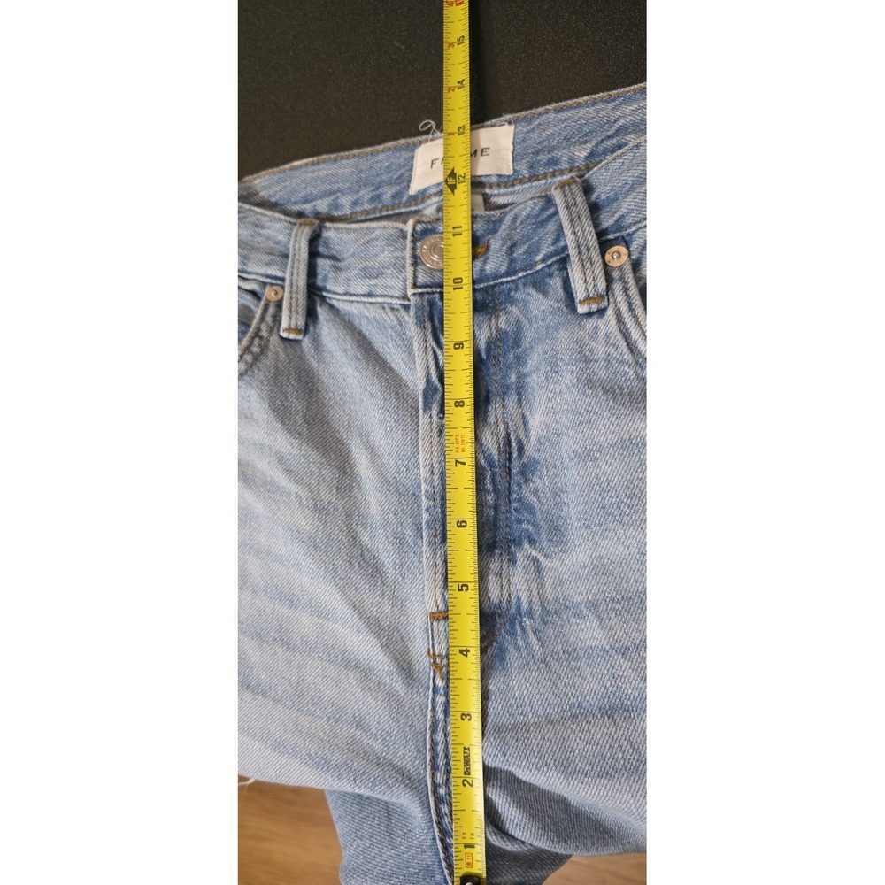 Frame Denim 28 Le Original Blue‎ High Waisted Distressed Tapered Leg Jeans Crop - Picture 7 of 8